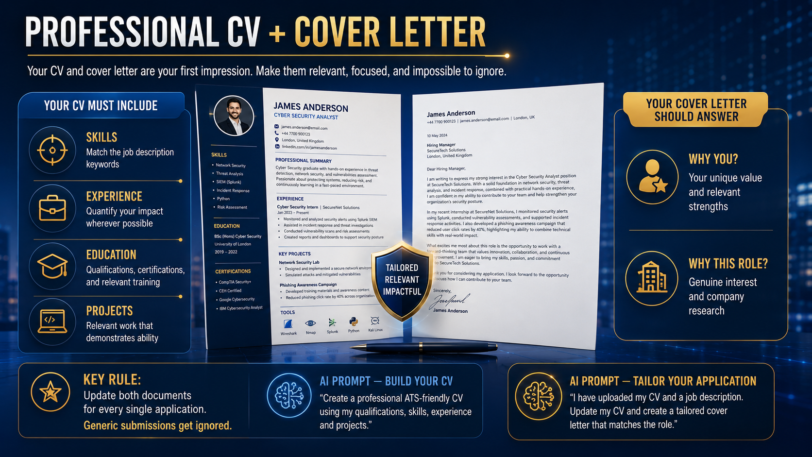 Slide 3: Professional CV plus Cover Letter